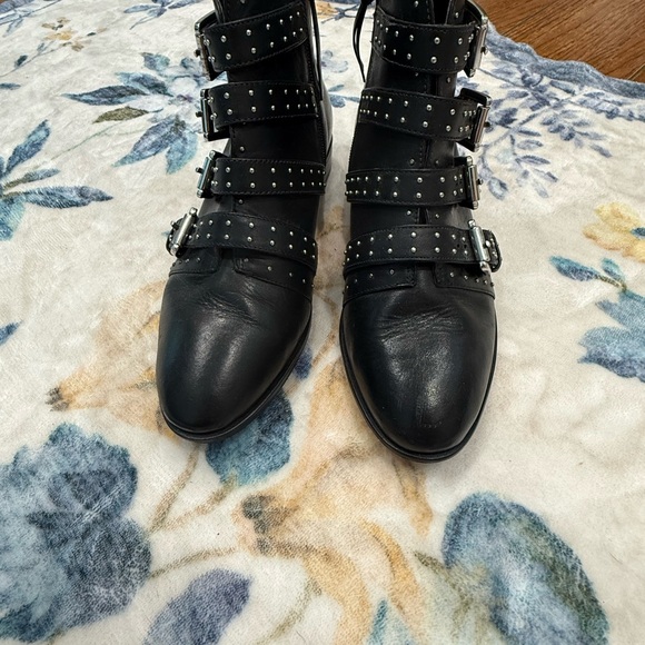 Rebecca Minkoff Black Buckle Ankle Boots 8.5 - Picture 11 of 13
